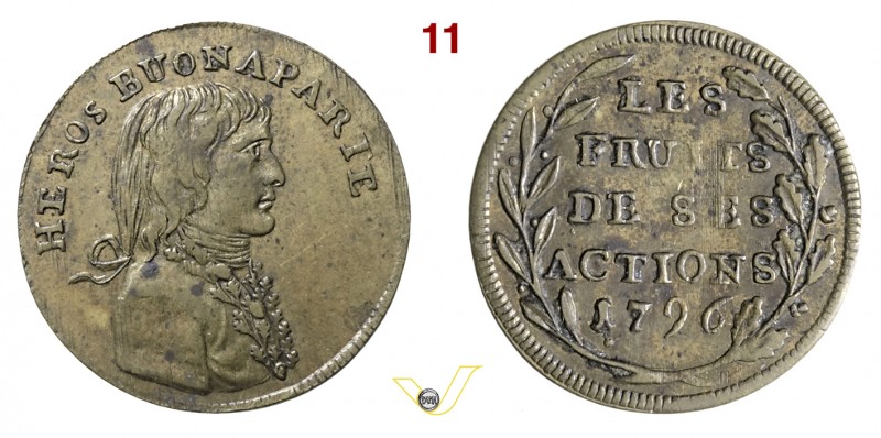 1796 - Bonaparte eroe 1^ Campagna d'Italia (var. di conio a D. e R.) Henn. 764 B...