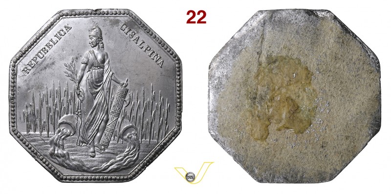 1797 - Repubblica Cisalpina (uniface ottagon.) Essl. 713 Opus manca mm 48 Sn FDC