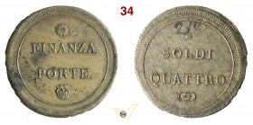 1797 - Rep. Ligure - Sterlino 4 soldi esenzi. dazio Avignone 341 note Opus manca mm 28 Æ BB+