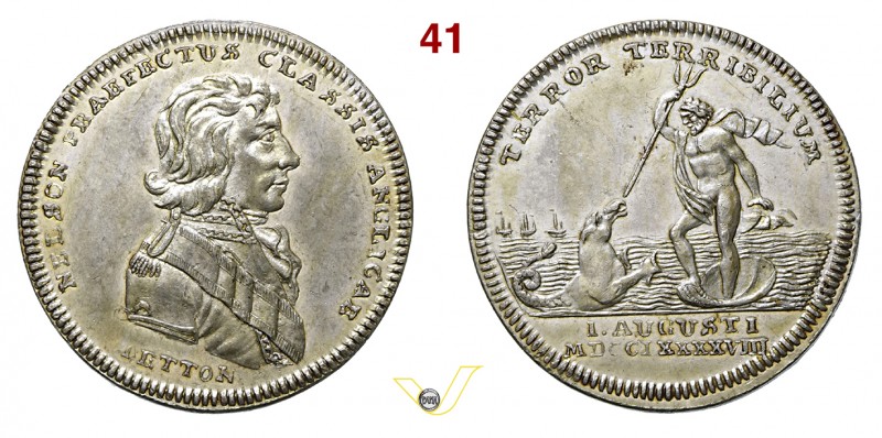 1798 - Vittoria navale ingl. del Nilo (Aboukir) Henn. 856 Opus manca mm 33 Æ arg...