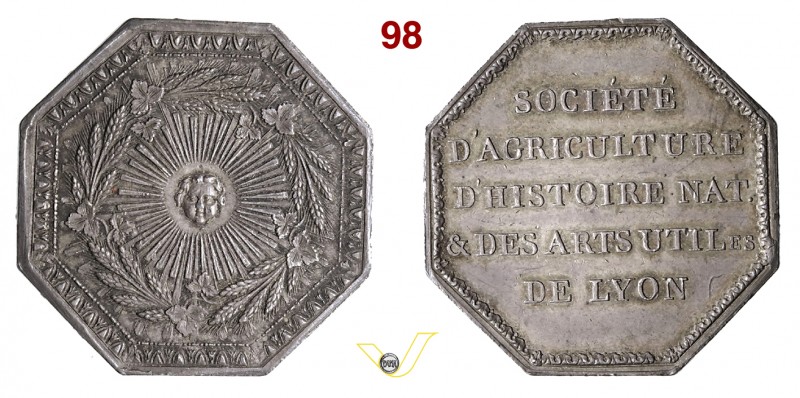 1800 - Soc. d'Agricoltura, Storia Natur. e Arti Utili di Lione (ottogonale) Br. ...