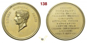1802 - Costituzione a Lione della Rep. Italiana Br. 192 Opus Merciè mm 47 Æ dorato qFDC