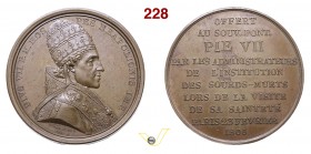 1805 - Visita Pio VII all'Ist. Sordomuti di Parigi (D. con busto del P. invece dell'Abbé de l'Epée) Br. --- (Br. 410 BIS) Opus Droz mm 40 Æ qFDC