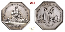 1805 - Medaglia matrimoniale Br. 506 - ottagonale Opus Heuthaux mm 33 Ag BB+