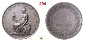 1806 - Accad. Reale di Belle Arti - Premio di Milano (D. var. conio in esergo) (1859 - 1860 ?) Br. 584 BIS (var) / Essl. 2524 e 2526 / Lunelli in Meda...
