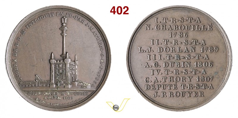 1809 - Capitolo (massonico) di Gerodome Br. 932 Opus manca mm 31 Æ qSPL