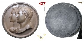 1810 - Napoleone e Maria Luisa (var di Ø a 140 e non 125 mm) Br. 1001 var - clichè Opus Andrieu mm 140 Pb ramato SPL+