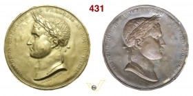1810 - Napoleone Imperatore e Re (testa di N. volta a sx) Br. 1015 BIS (var) - repoussé Opus Morel mm 67 Cu dorato SPL