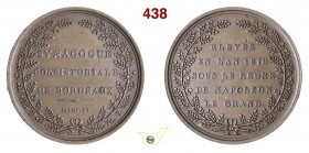1810 - Sinagoga di Bordeaux Br. 1074 Opus Jaley mm 36 Æ qSPL