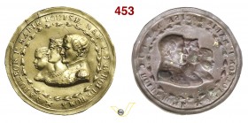 1811 - Nascita Re di Roma Br. 1112 - repoussé Opus manca mm 25 Cu dorato qFDC