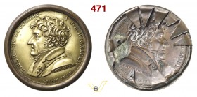 1812 - J.B. Regnault (repoussé del solo D. della n. 1181) Br. 1181 BIS (var) - repoussé Opus Tiolier mm 30 Cu dorato qFDC