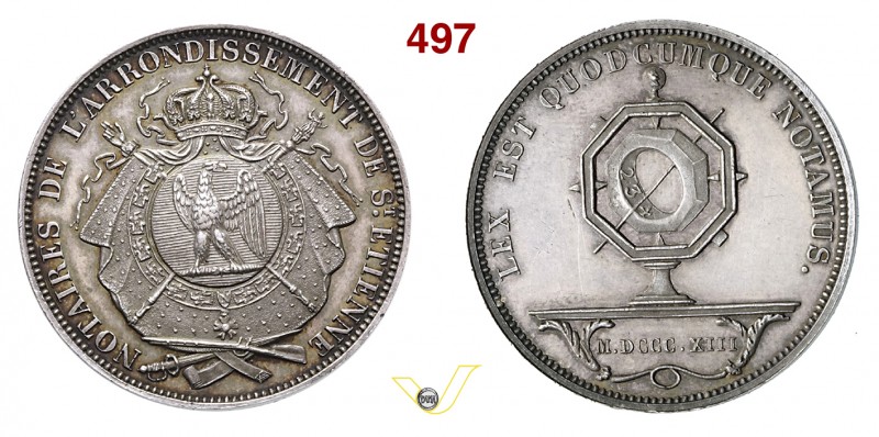 1813 - Notai di St. Etienne Br. 2313 Opus Tiolier (?) mm 33 Ag qFDC