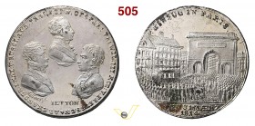 1814 - Entrata a Parigi dei 3 Monarchi Alleati Br. 1374 Opus Stettner mm 37 Æ argentato qFDC