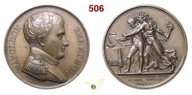 1814 - Prima Abdicazione di Napoleone (D. e R. con sola indicaz. "Brenet f.") Br. 1387 (BIS - var ?) Opus Brenet mm 40 Æ FDC