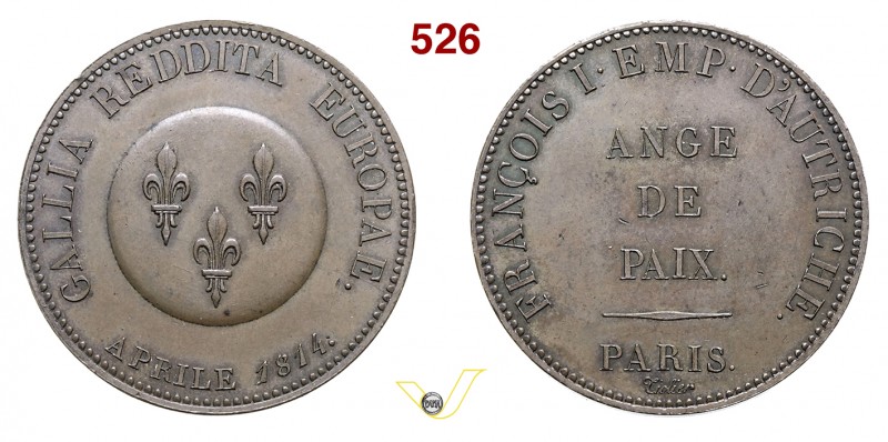 1814 - La Francia resa all'Europa - Modulo da 5 Fr., Zecca di Parigi per Frances...