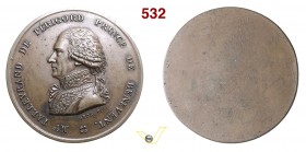 1815 - M.ce di Talleyrand Perigord Principe di Benevento Br. 1598 BIS var (di scritta) - clichè Opus Droz mm 38 Æ qFDC