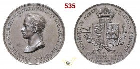 1815 - Ritorno di Francesco I d'Austria a Milano (solo iniz. incisore [L.M.] in taglio collo) Br. 1619 BIS (var) / Jul. 3310) Opus Manfredini / Vassal...