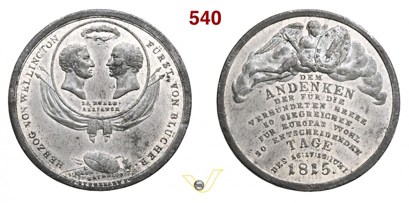 1815 - Battaglia di Waterloo Br. 1639 Opus Stuckhart mm 34 Sn qFDC