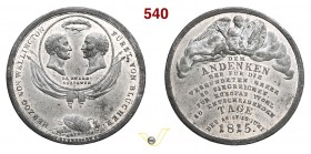 1815 - Battaglia di Waterloo Br. 1639 Opus Stuckhart mm 34 Sn qFDC