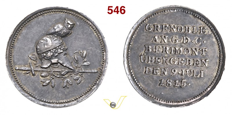 1815 - Scontro di Grenoble Br. 1687 Opus manca mm 19 Ag BB+