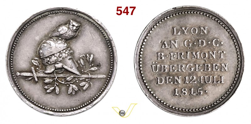 1815 - Resa di Lione Br. 1689 -altro esemplare - Opus manca mm 19 Ag BB