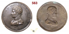 1818 - Ferdinando VII Re delle Spagne (?) Br. --- (Br. 1810 BIS) - repoussé - inedita Opus Henrionnet mm 71 Cu ramato qSPL