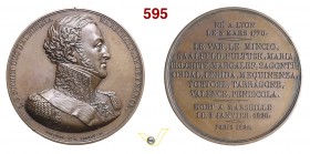 1826 - Morte del M.llo Suchet, Duca di Albufera Br. 1884 Opus Peuvrier mm 51 Æ qSPL