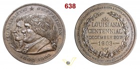 1903 - Centenario della Vendita della Louisiana dalla Francia napoleonica agli USA Br. --- (Br. 2133 BIS) Opus manca mm 51 Æ SPL+