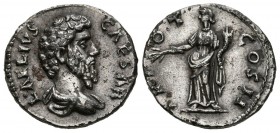 AELIO. Denario. (Ar. 2,65g/18mm). 137 d.C. Roma. (RIC 431). Anv: Busto drapeado de Aelio a derecha, alrededor leyenda: L AELIVS CAESAR. Rev: Spes esta...