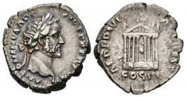 ANTONINO PIO. Denario. (Ar. 3,29g/18mm). 158-159 d.C. Roma. (RIC 284). Anv: Busto laureado de Antonino Pío a derecha, alrededor leyenda: ANTONINVS AVG...