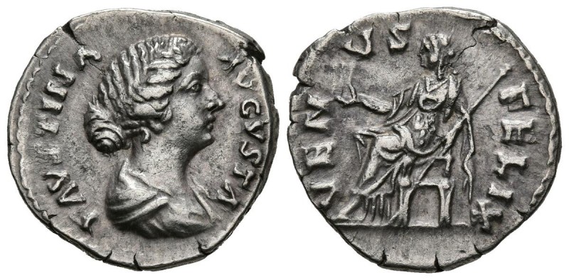 FAUSTINA II. Denario. (Ar. 2,83g/18mm). 147-175 d.C. Roma. (RIC 731). Anv: Busto...