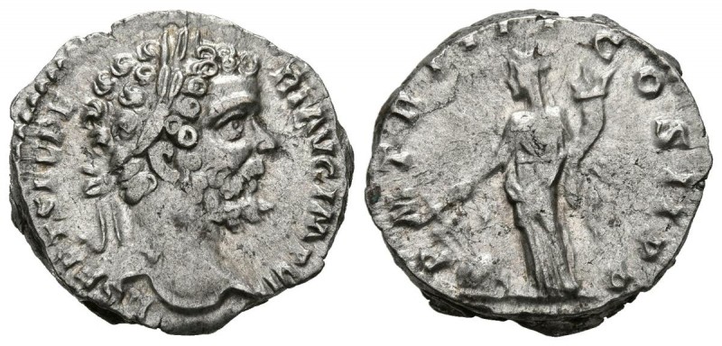 SEPTIMIO SEVERO. Denario. (Ar. 3,68g/18mm). 196 d.C. Roma. (RIC 71). Anv: Busto ...