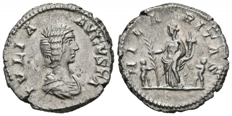 JULIA DOMNA. Denario. (Ar. 3,47g/19mm). 196-211 d.C. Roma. (RIC 557). Anv: Busto...