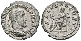 MAXIMINO I. Denario. (Ar. 3,13g/19mm). 236 d.C. Roma. (RIC 14). Anv: Busto laureado y drapeado de Maximino I a derecha, alrededor leyenda: IMP MAXIMIN...