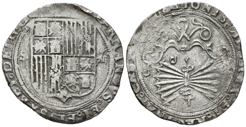 REYES CATÓLICOS (1474-1504). 4 Reales. (Ar. 13,63g/32mm). S/D. Sevilla. (Cal-201...