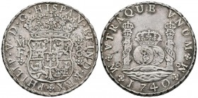 FELIPE V (1700-1746). 8 Reales. (Ar. 26,95g/39mm). 1740. México. MF. (Cal-2019-1456). MBC+.