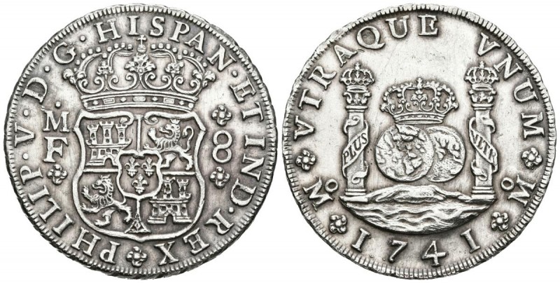 FELIPE V (1700-1746). 8 Reales. (Ar. 26,90g/39mm). 1741. México. MF. (Cal-2019-1...