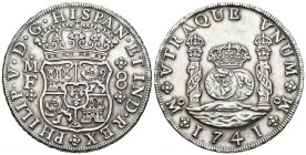 FELIPE V (1700-1746). 8 Reales. (Ar. 26,90g/39mm). 1741. México. MF. (Cal-2019-1458). EBC-. Rayitas de limpieza.