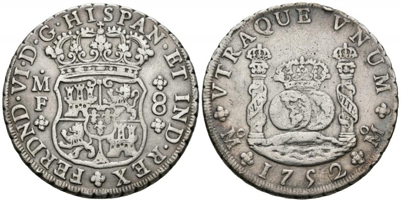 FERNANDO VI ( 1746-1759). 8 Reales. (Ar. 26,76g/39mm). 1752. México. MF. (Cal-20...