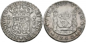 FERNANDO VI ( 1746-1759). 8 Reales. (Ar. 26,76g/39mm). 1752. México. MF. (Cal-2019-477). MBC/MBC-.