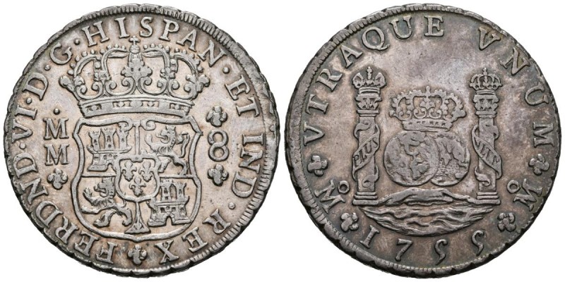 FERNANDO VI ( 1746-1759). 8 Reales. (Ar. 26,84g/39mm). 1755. México. MM. (Cal-20...