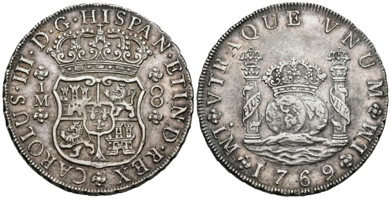 CARLOS III ( 1759-1788). 8 Reales. (Ar. 27,01g/39mm). 1769. Lima. JM. (Cal-2019-...
