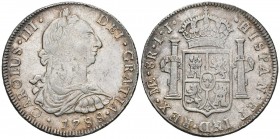 CARLOS III ( 1759-1788). 8 Reales. (Ar. 26,88g/40mm). 1788. Lima. IJ. (Cal-2019-1059). MBC. Bonito tono.