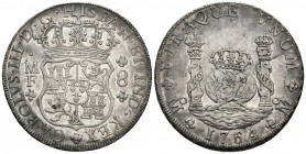 CARLOS III ( 1759-1788). 8 Reales. (Ar. 27,10g/38mm). 1764. México. MF. (Cal-2019-1087). SC-. Brillo original. Espectacular ejemplar, raro en esta pre...