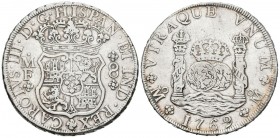 CARLOS III (1759-1788). 8 Reales. (Ar. 26,78g/38mm). 1769. México. MF. (Cal-2019-1095). MBC+. Rayitas de limpieza.