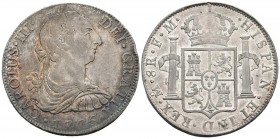 CARLOS III (1759-1788). 8 Reales. (Ar. 26,90g/39mm). 1775. México. FM. (Cal-2019-1109). MBC+/EBC-. Canto pulido. Bonito tono.