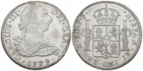 CARLOS III (1759-1788). 8 Reales. (Ar. 26,92g/39mm). 1779. México. FF. (Cal-2019-1118). EBC-. Rayitas de limpieza.