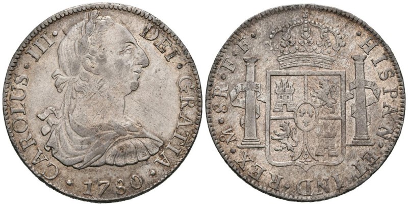 CARLOS III (1759-1788). 8 Reales. (Ar. 26,67g/39mm). 1780. México. FF. (Cal-2019...