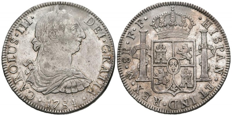 CARLOS III (1759-1788). 8 Reales. (Ar. 26,74/39mm). 1784. México. FF. (Cal-2019-...