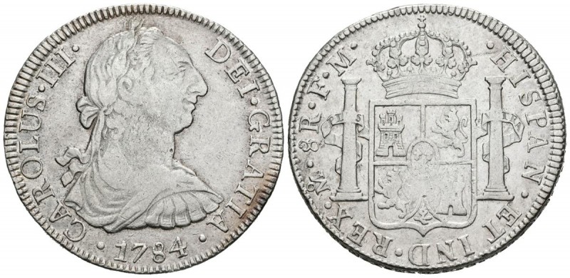 CARLOS III (1759-1788). 8 Reales. (Ar. 26,97/39mm). 1784. México. FM. (Cal-2019-...